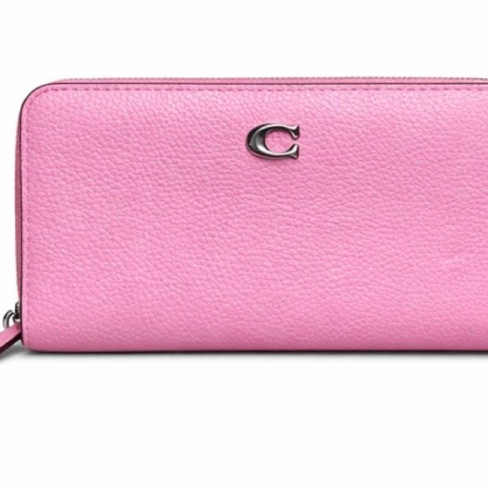 Coach Pink Pebbled Leather Wallet